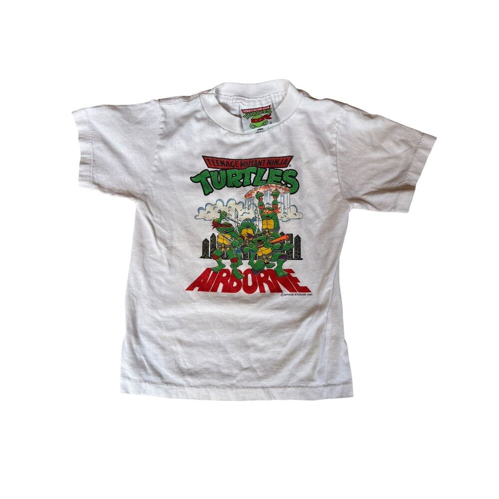 Mirage Studios 1989 Teenage Mutant Ninja Turtles Kids Boy T-Shirt White LARGE